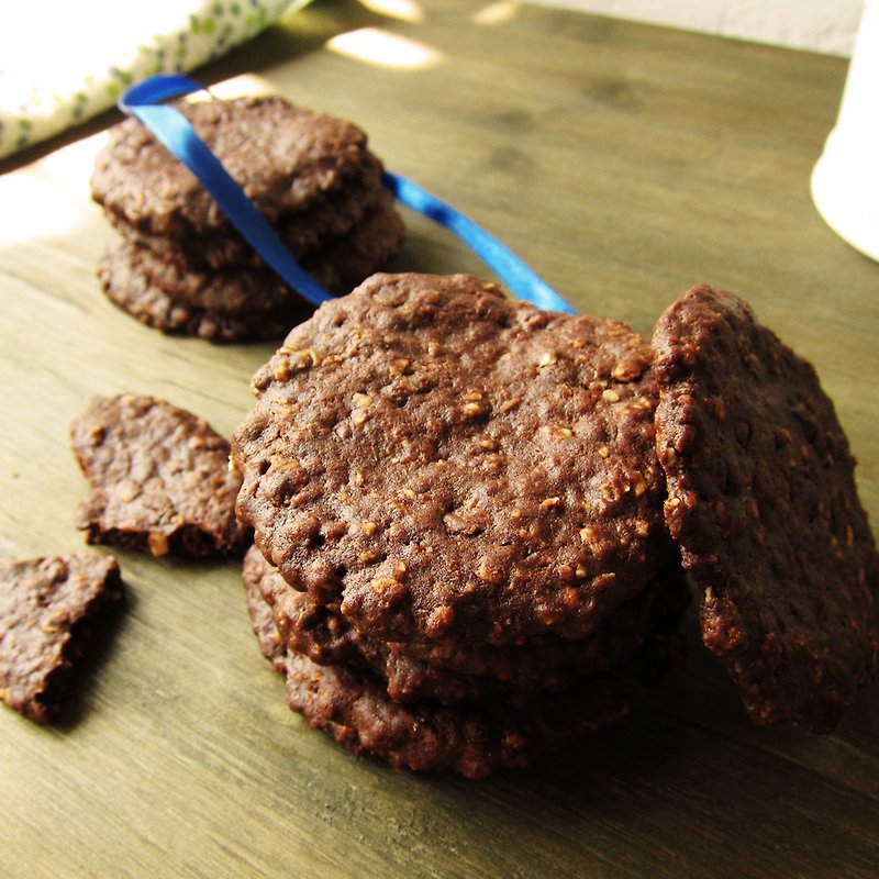 巧克力燕麦饼干  -  12 片 (盒) - 手工饼干 - 新鲜食材 咖啡色