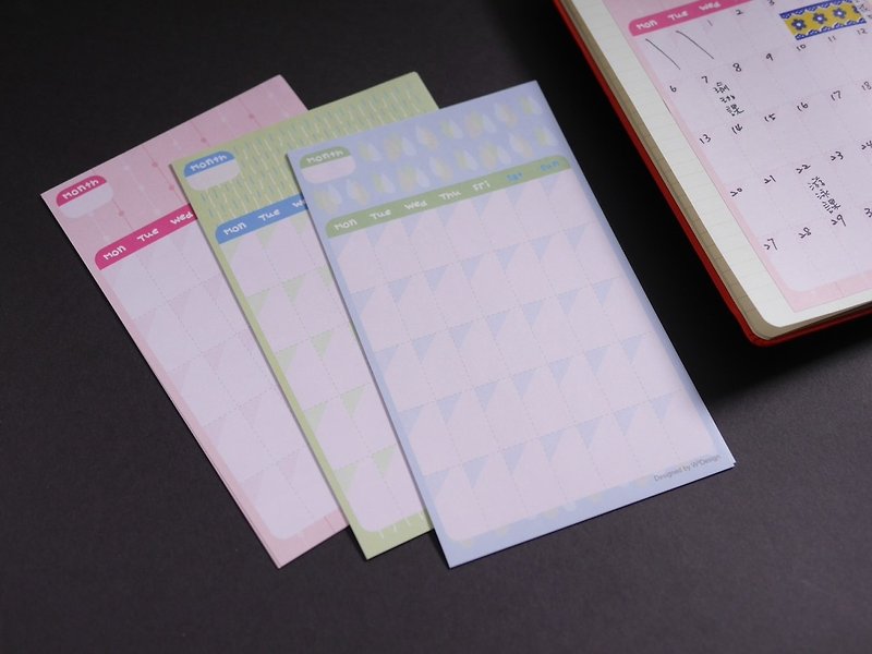 青春岁月(B6)DIY手帐月历贴x12枚入 - 贴纸 - 纸 多色