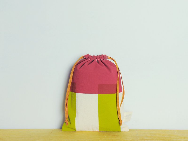 金箍包 手印束口包 / #11 抹茶红豆 - 化妆包/杂物包 - 其他材质 红色