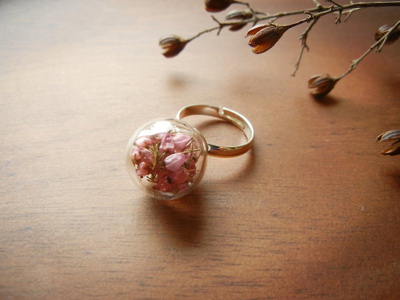 *coucoubird*桃红色花玻璃球戒指 - 戒指 - 玻璃 粉红色