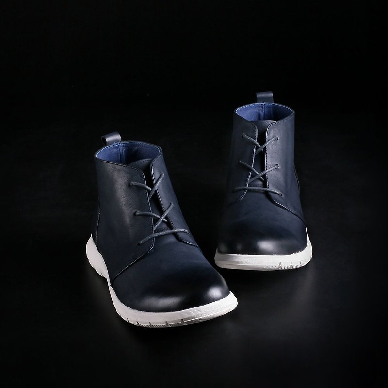 Vanger 优雅美型·运动潮流休闲沙漠靴 Va184蓝 - 男款靴子 - 真皮 蓝色