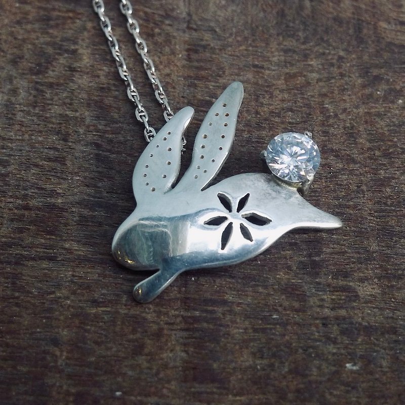 幸运兔兔~兔子造型搭幸运锆石,可爱动物疗愈系列坠饰项链 - 项链 - 宝石 