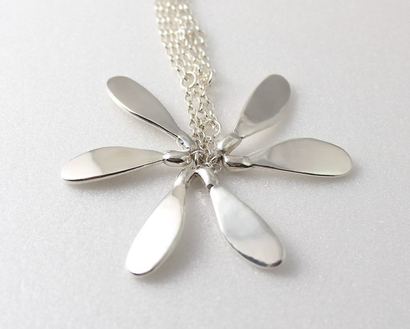 【飞翔】翅果项链 / 纯银项链 / Sterling Silver Necklace/Maple - 项链 - 纯银 银色