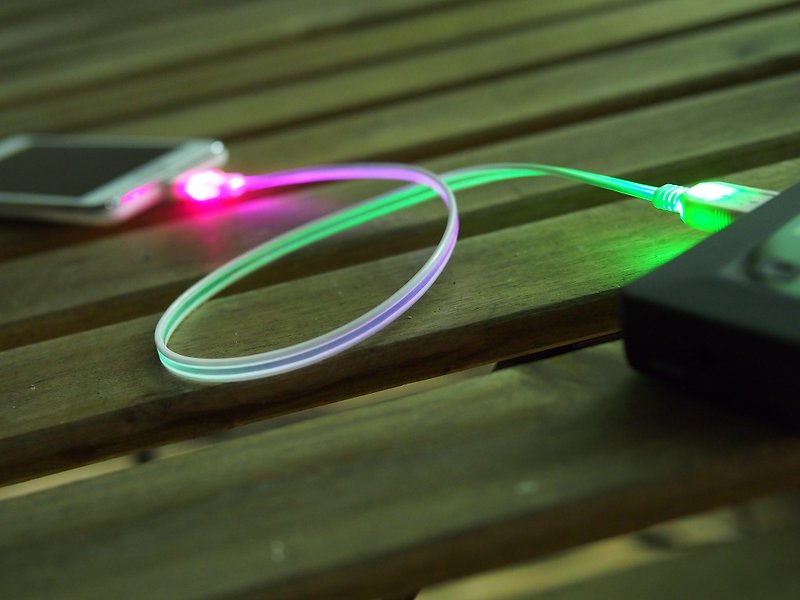 彩虹光纤USB发光传输线 - 充电宝/传输线 - 塑料 多色