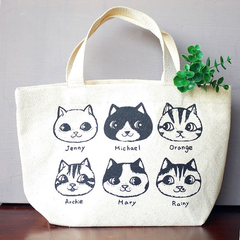fish cat / 帆布提袋/便当袋 - 手提包/手提袋 - 其他材质 白色