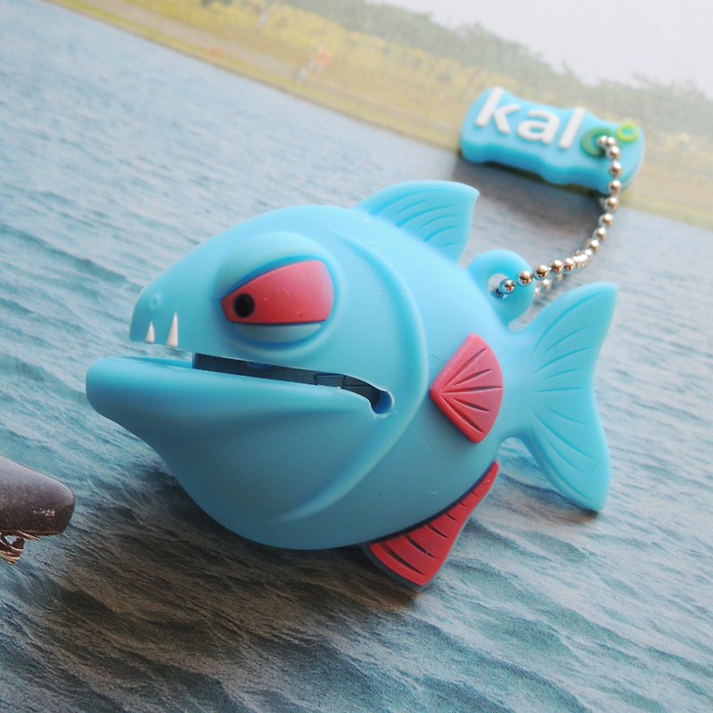 Kalo卡乐创意 硅胶造型随身碟 食人鱼 湛蓝8G  圣诞礼物 - U盘 - 硅胶 蓝色