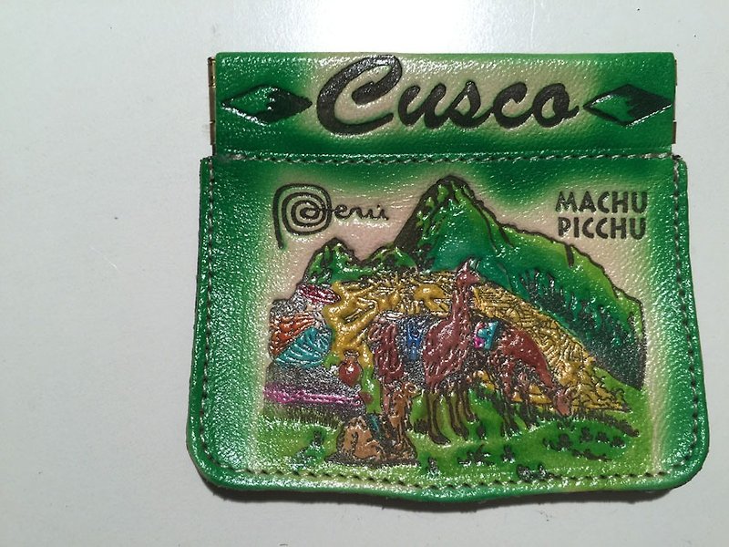 彩色秘鲁弹片零钱/置物包-绿 - 零钱包 - 真皮 绿色