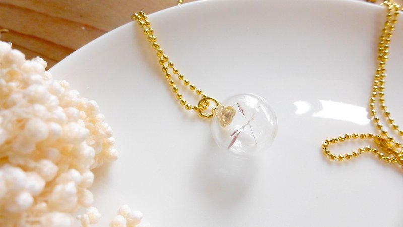 玻璃项链【蒲公英14mm】-XIAO ◆收藏季节系列 礼物 玻璃 手工 特别 情人节 - 项链 - 其他材质 