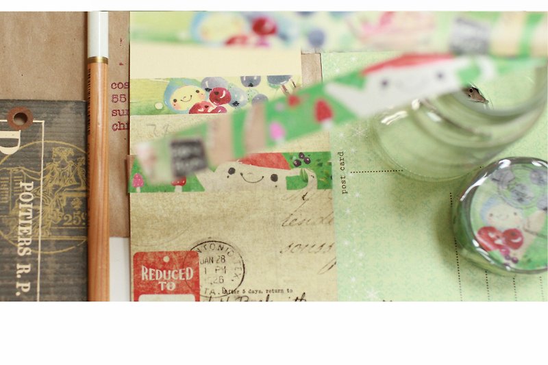 fion stewart日本制和纸胶带-02午茶tea time - 纸胶带 - 纸 绿色