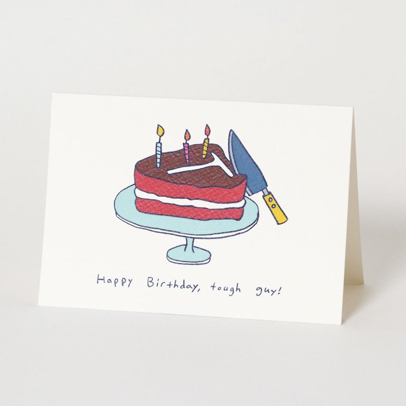 男子汉的生日蛋糕．生日卡 - 卡片/明信片 - 纸 红色