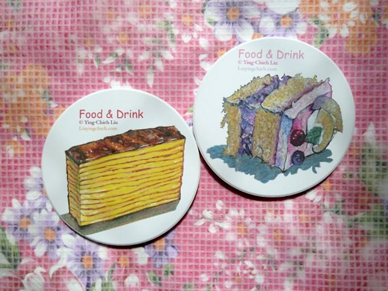 Food & Drink 系列 之 蛋糕（陶瓷耐热神奇吸水杯垫） - 杯垫 - 其他材质 粉红色