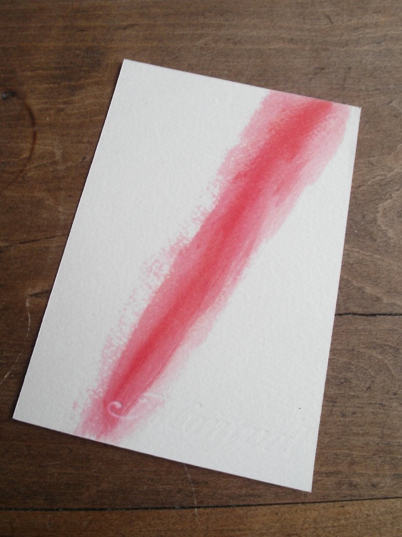 女人和她的伤口系列明信片-伤口线条-单独下标区 - 卡片/明信片 - 纸 红色