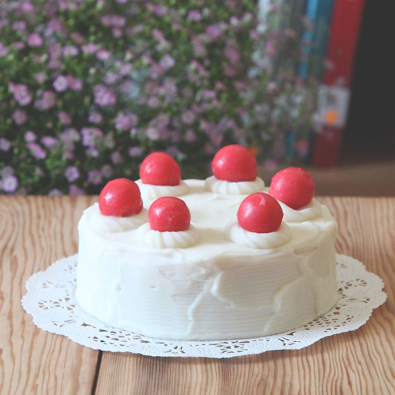 草莓樱桃4寸蛋糕 手工皂 - 肥皂/手工皂 - 植物．花 红色
