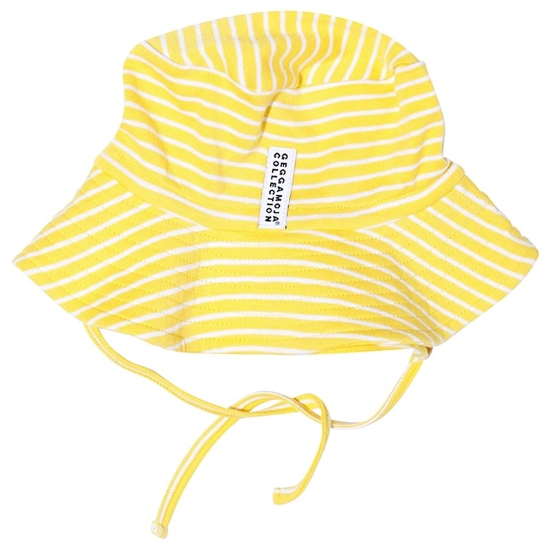 【瑞典童装】儿童有机棉遮阳帽子4M至6岁剩一顶 黄/白 - 婴儿帽/发带 - 棉．麻 黄色