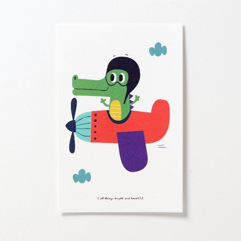 鳄鱼明信片 - 卡片/明信片 - 纸 绿色
