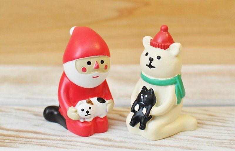 【Decole圣诞限量款】圣诞摆饰品-与小猫咪的悠闲时光(2款1组) - 摆饰 - 其他材质 红色