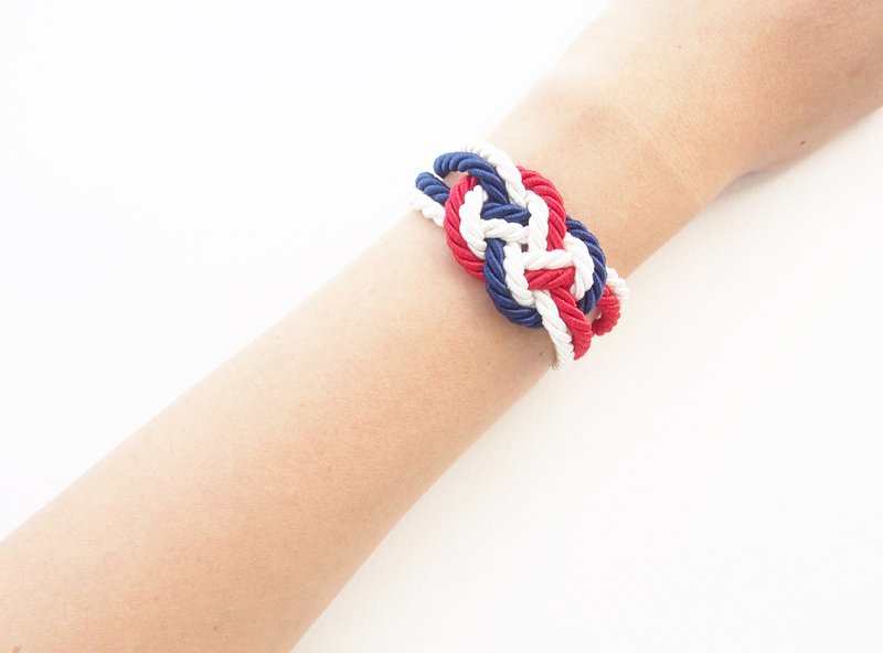 Red / blue / white nautical rope bracelet. - 手链/手环 - 其他材质 多色