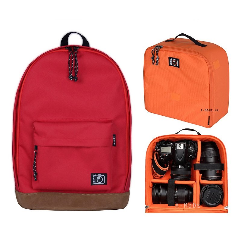 摄影 相机 简单 彩色相机 内袋背 单反包 (A02x+IN03) - 相机包/相机袋 - 防水材质 红色