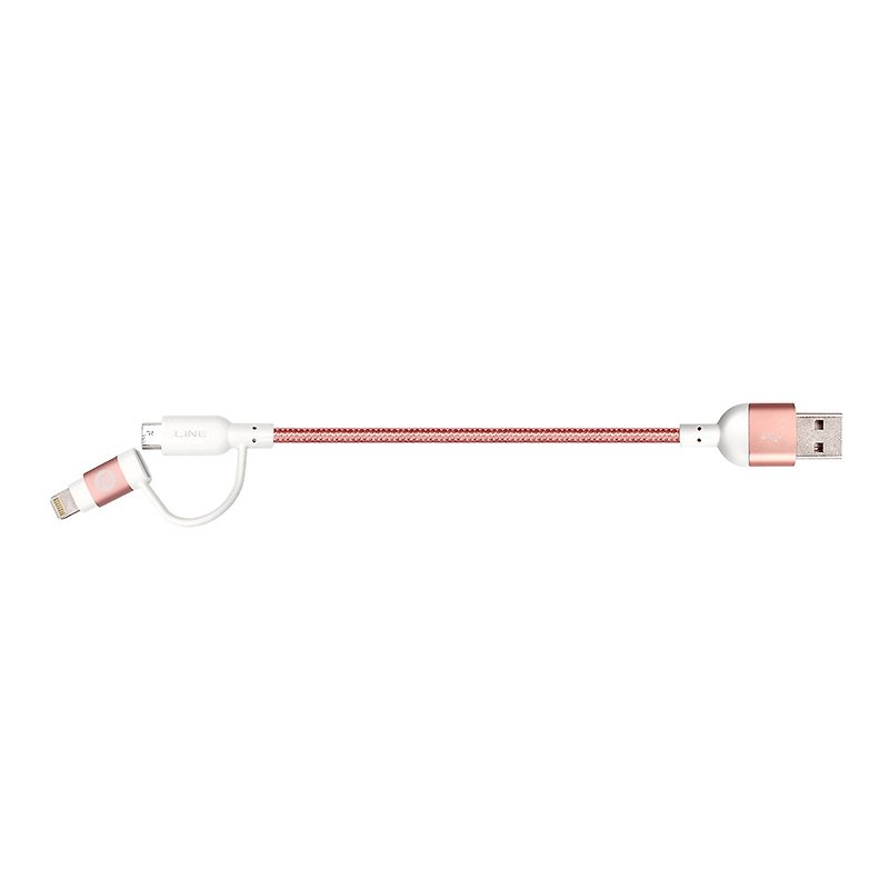 【精装版】PeAk Duo 20cm 双用金属编织传输线 玫瑰金 - 充电宝/传输线 - 其他金属 粉红色