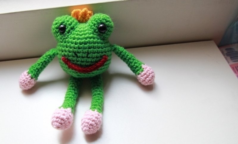 毛线娃娃, 大头蛙, 毛线青蛙, 玩偶 - 玩具/玩偶 - 其他材质 绿色
