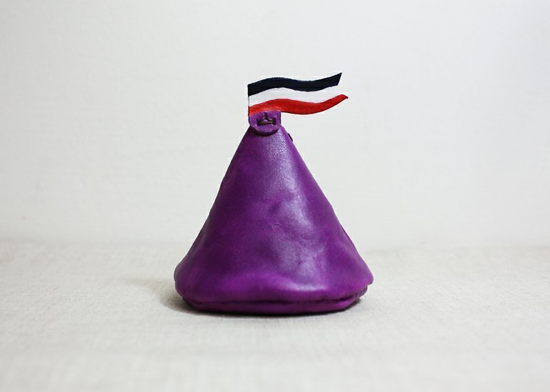 我的小土丘-零钱包-法国国旗款(紫色) - 零钱包 - 真皮 紫色
