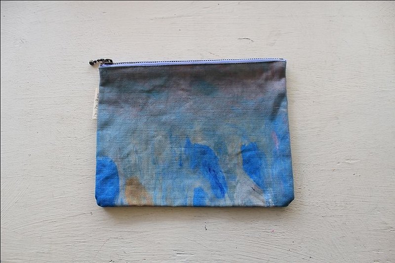 【ZhiZhiRen】万用拉链包 - 大艺术家 - 蓝橘 - 化妆包/杂物包 - 其他材质 蓝色