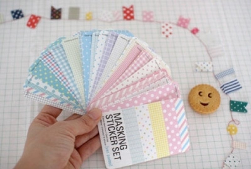韩国 【Afrocat】masking pastel  〈补充包〉手作装饰胶带贴纸 卡片 笔记 日记 标签 - 其他书写用品 - 纸 多色