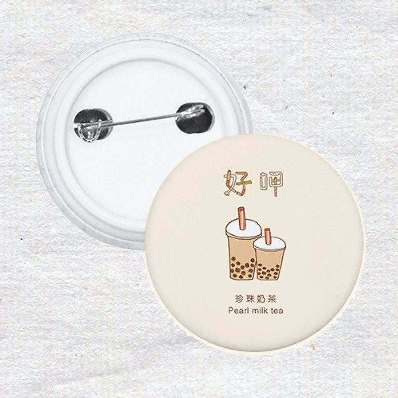 珍珠奶茶别针徽章AQ1-CCTW3 - 徽章/别针 - 塑料 