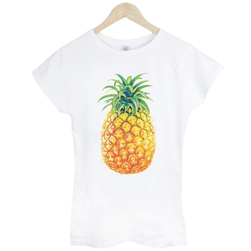 Pineapple女生短袖T恤-白色 凤梨 水果 夏天 海洋 文青 艺术 设计 时髦 文创 时尚 - 女装 T 恤 - 纸 白色