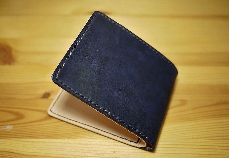 小岛手工皮夹 Leather Wallet - 皮夹/钱包 - 真皮 蓝色