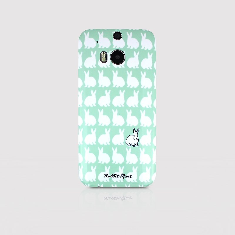 (Rabbit Mint) 薄荷兔手机壳 - 小兔子图案系列 - HTC One M8 (P00066) - 手机壳/手机套 - 塑料 绿色
