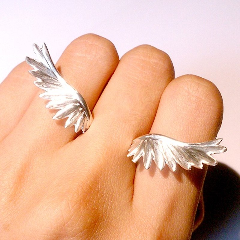 飞翔之翼纯银戒指 - 戒指 - 纯银 银色
