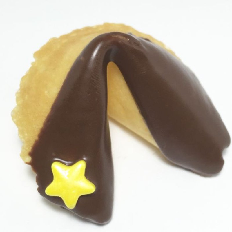 生日礼物 定制化签文手工幸运饼干 星星黑巧克力风味 18入附提袋 - 手工饼干 - 新鲜食材 黄色
