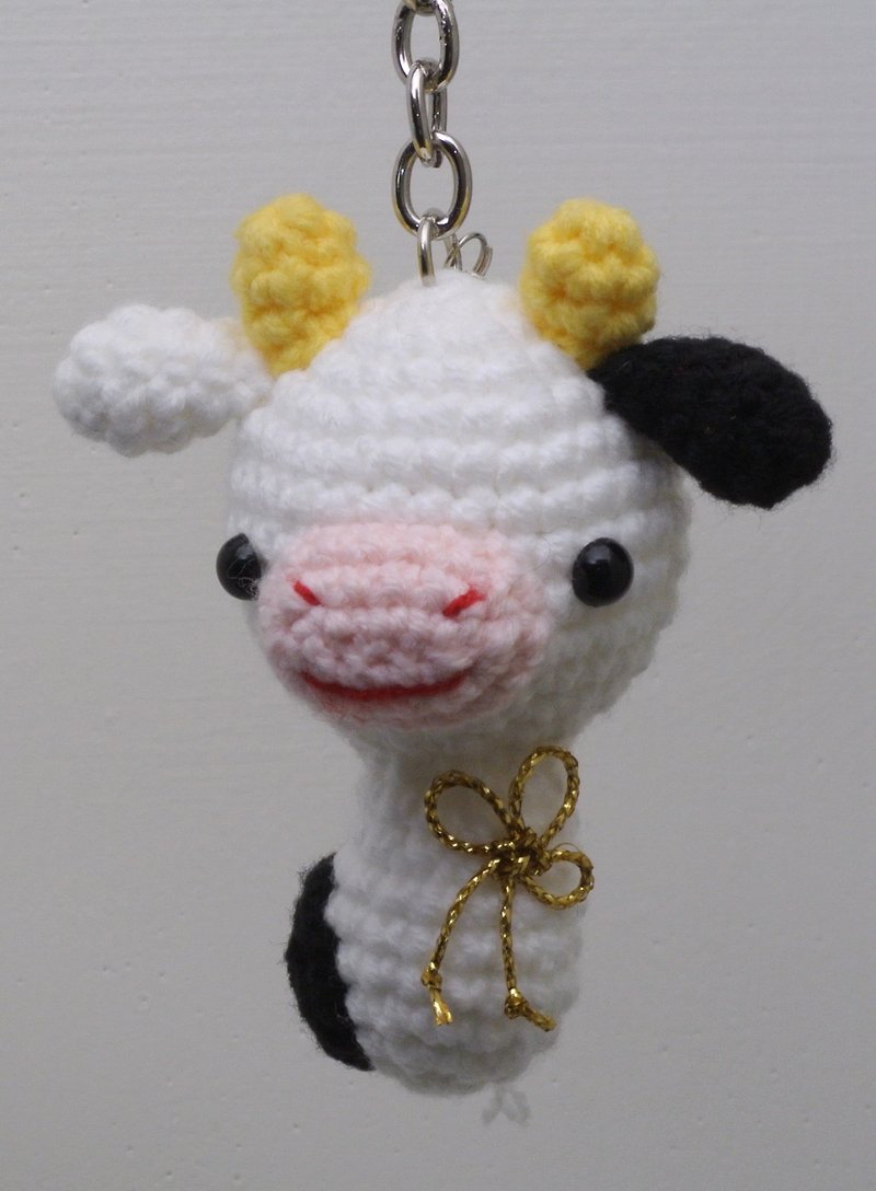 【Knitting】十二生肖系列-牛转干坤 - 钥匙链/钥匙包 - 其他材质 白色