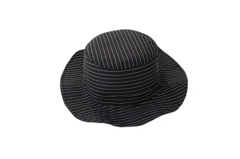 Sevenfold - Waterproof Striped Fisherman Hat 防水条纹渔夫帽 (黑) - 帽子 - 防水材质 黑色