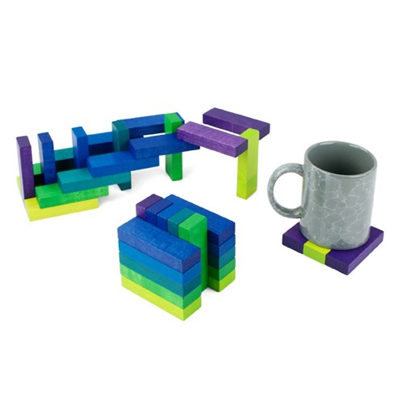 木制杯垫playableART*Coaster Cube-Sea 海洋 - 杯垫 - 木头 绿色