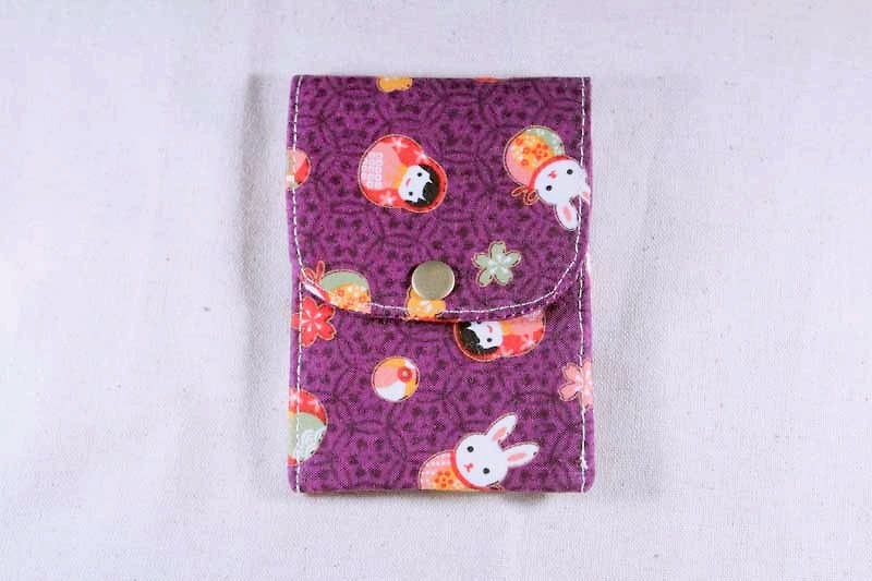 卡片名片收纳袋-日式紫色小兔子 - 名片夹/名片盒 - 其他材质 紫色