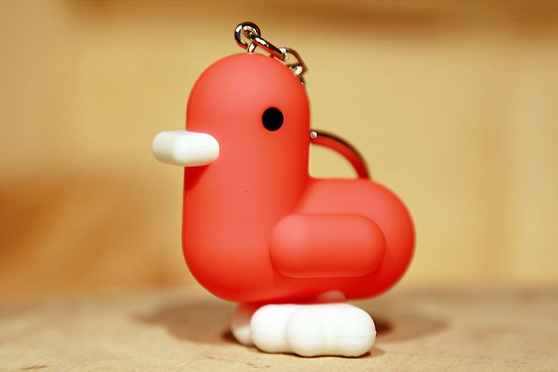 比利时CANAR可爱独家心形小鸭钥匙圈-超疗愈适生日送礼(火热橘) - 钥匙链/钥匙包 - 塑料 红色
