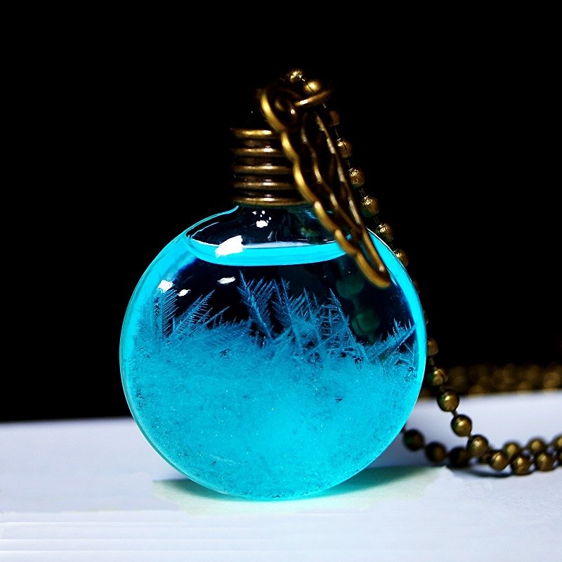 Elf World(精灵世界) 天气瓶 定制化颜色 项链 定制化礼物 项链 - 项链 - 玻璃 蓝色