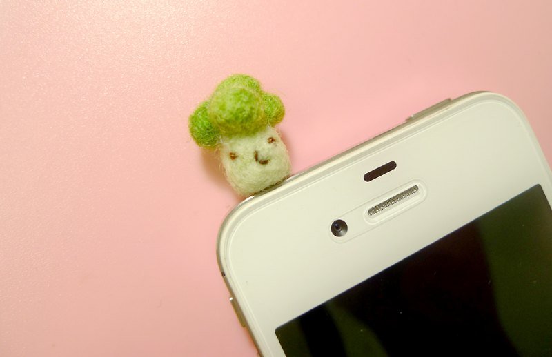 花椰菜羊毛毡-防尘塞 - 手机座/防尘塞 - 羊毛 绿色