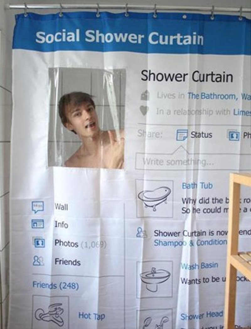 [ 预购！2012.10.23 到货 ] FB脸书浴帘 Social Shower Curtain - 其他 - 防水材质 