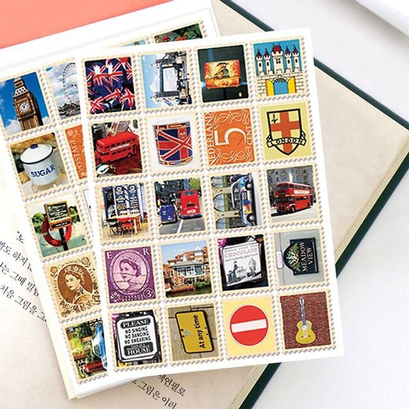 7321 Desgin-邮票贴纸组V4-伦敦A02,7321-04542 - 贴纸 - 纸 多色