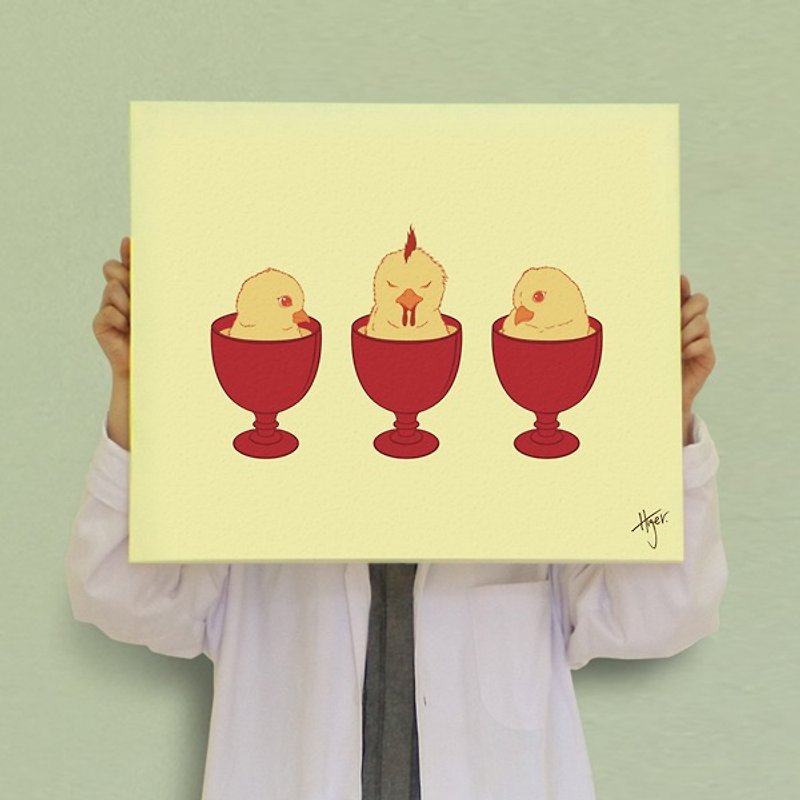 三杯鸡 / [食]误系列.数位表框画(高质感油画布) - 海报/装饰画/版画 - 其他材质 黄色