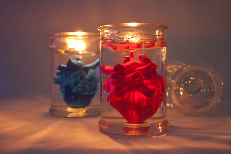 heart to heart 甜蜜情人节  EYE LAB心脏罐装香氛蜡烛 双心组 - 蜡烛/烛台 - 蜡 红色