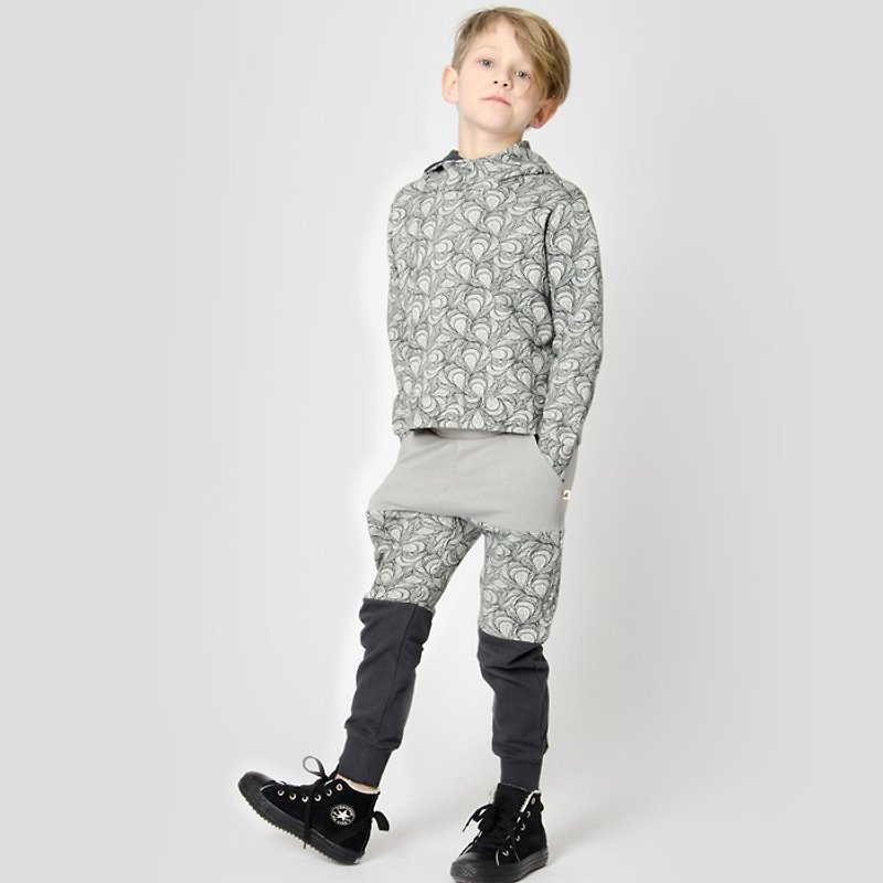 【Lovelybaby北欧童装】瑞典有机棉裤6M至3岁 灰/手绘设计 - 童装裤 - 棉．麻 黑色