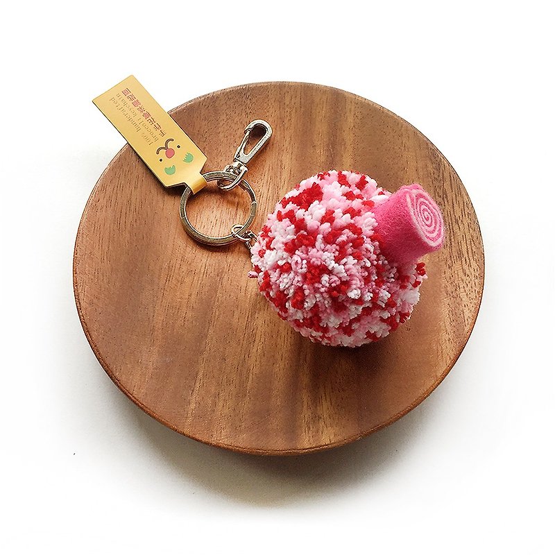 粉红色花椰菜钥匙圈 - 钥匙链/钥匙包 - 棉．麻 粉红色
