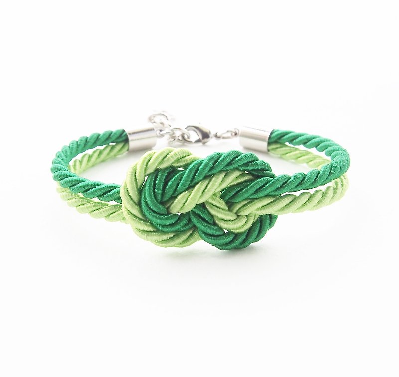Green infinity knot rope bracelet - 手链/手环 - 纸 绿色