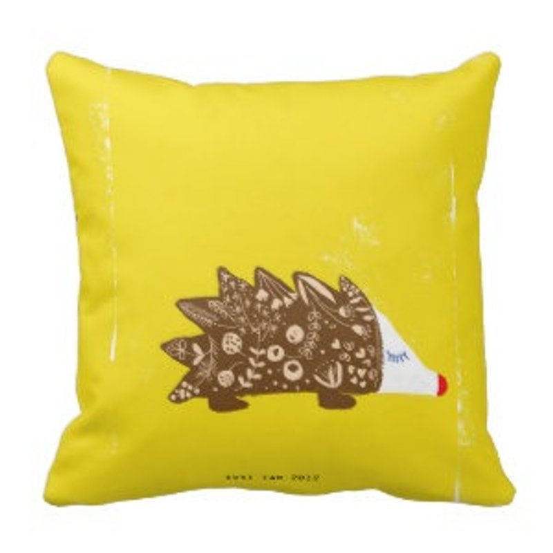 刺猬的优雅－ 澳洲原创抱枕枕套 - 摆饰 - 其他材质 黄色