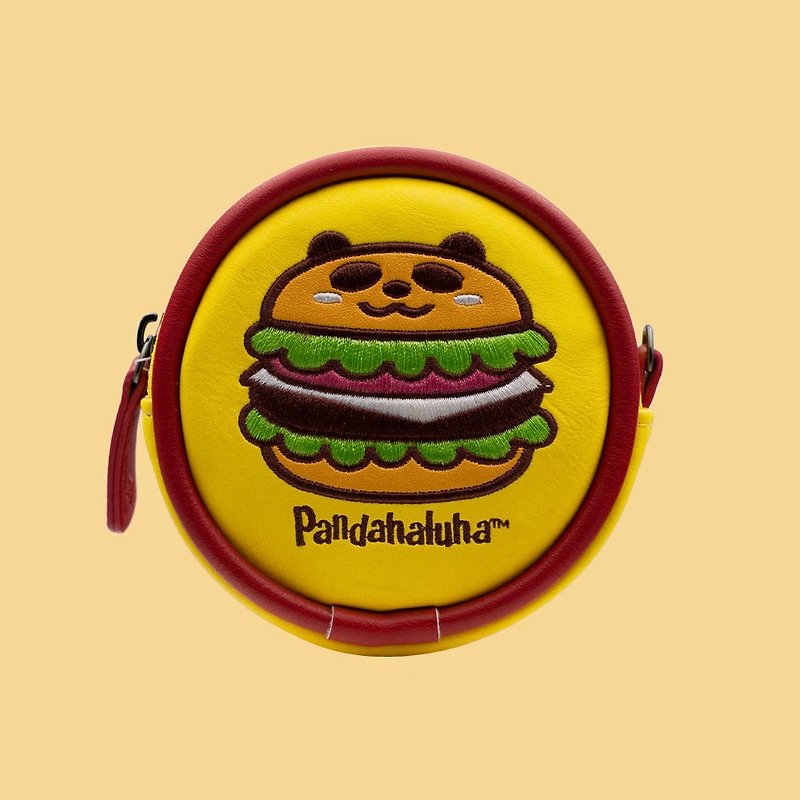 汉堡猫熊零钱包 圆型零钱包 Pandahaluha 设计 生日礼物 - 零钱包 - 人造皮革 黄色
