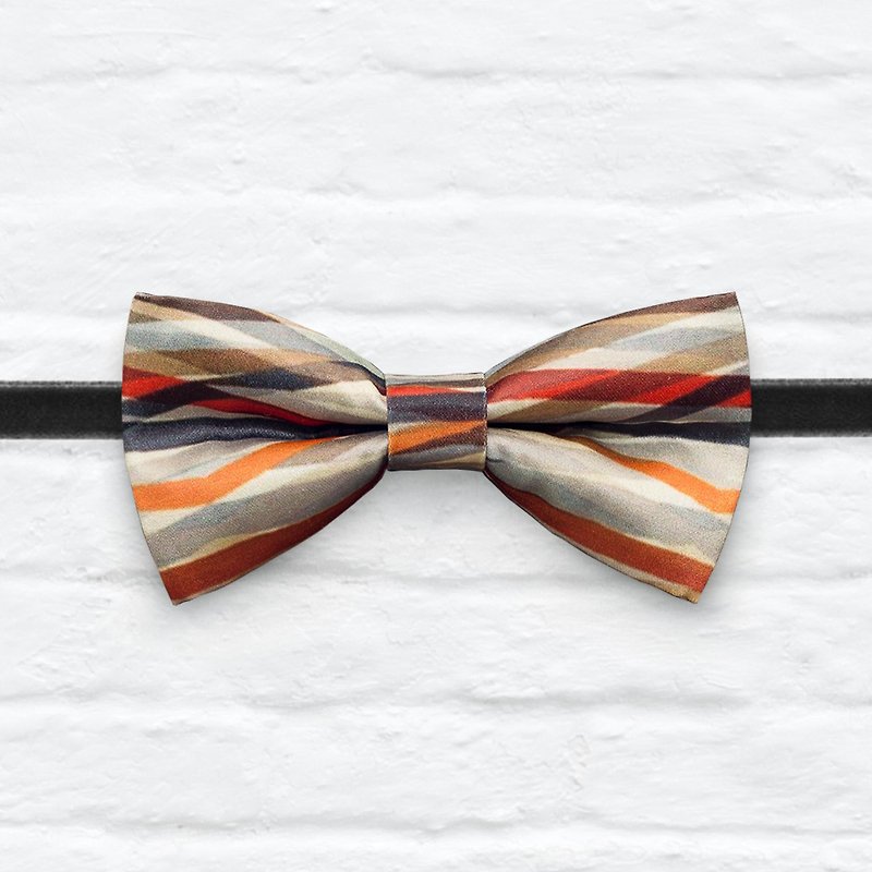 Style 0049 彩间 印花 系列 领结 Multi-color Stripes pattern bowtie - 颈链 - 其他材质 多色
